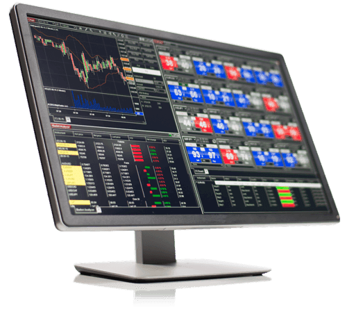 The NinjaTrader trading platform, showing live charting and order execution